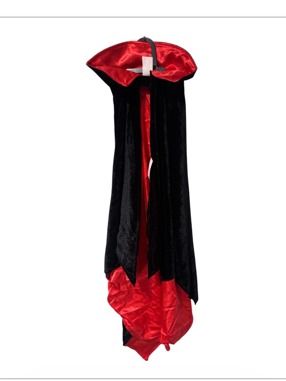 Kids black velvet vampire Halloween cape with red lining 6Y+